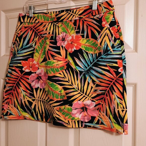 St Johns Bay Skort, Multi-Color Floral, Sz 10 Stretch, Hi Rise, New - Picture 5 of 8